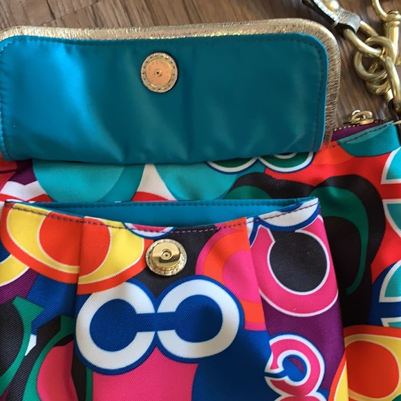Coach Multi-Colour Logo Crossbody Bag EUC - Picture 3 of 10